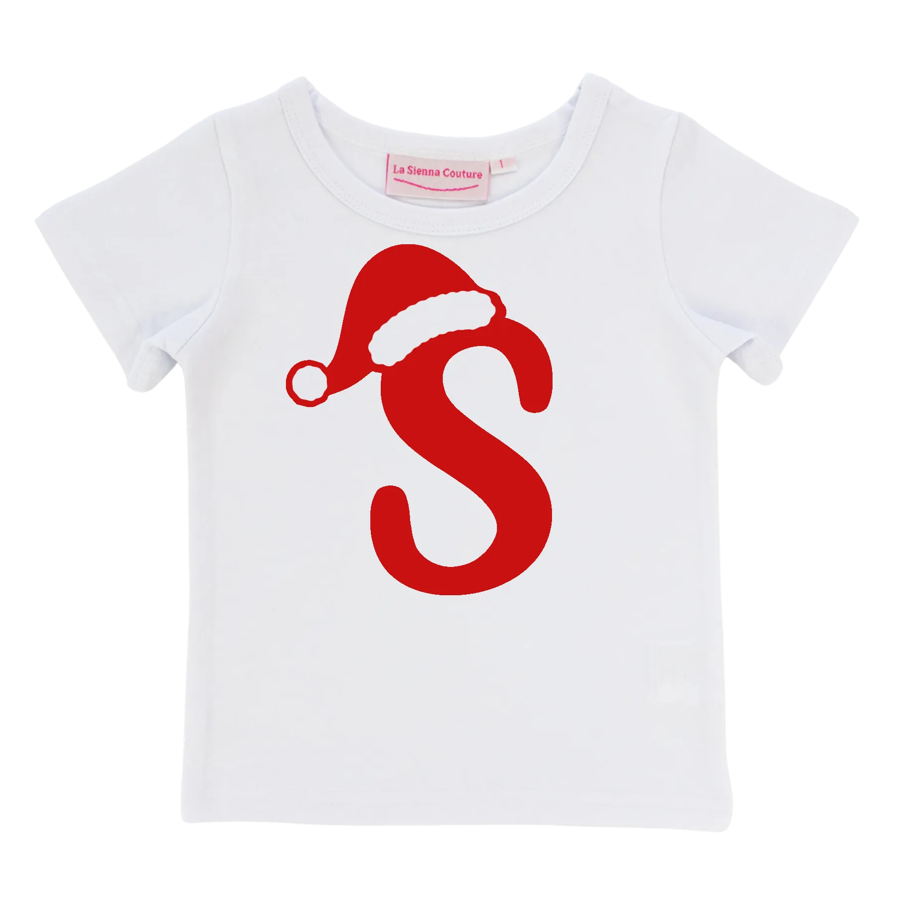 Christmas Monogram Letter - Unisex Tee - Vinyl - Custom