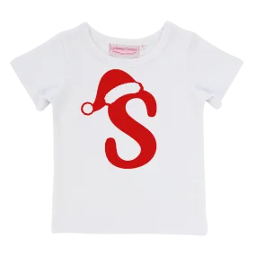 Christmas Monogram Letter - Unisex Tee - Vinyl - Custom