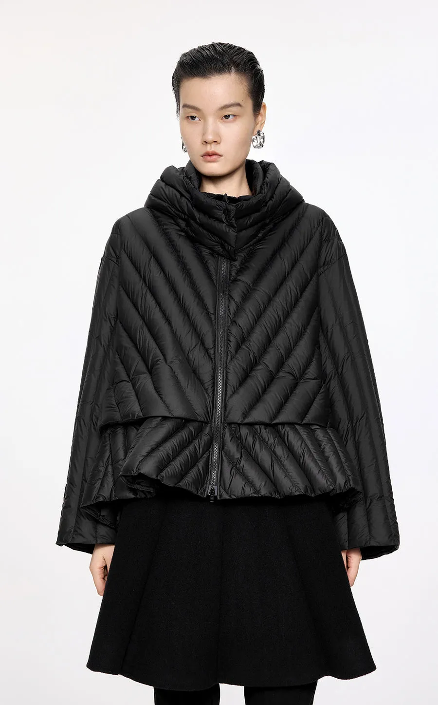 Coat / JNBY Oversize Irregular Hooded Down Jacket