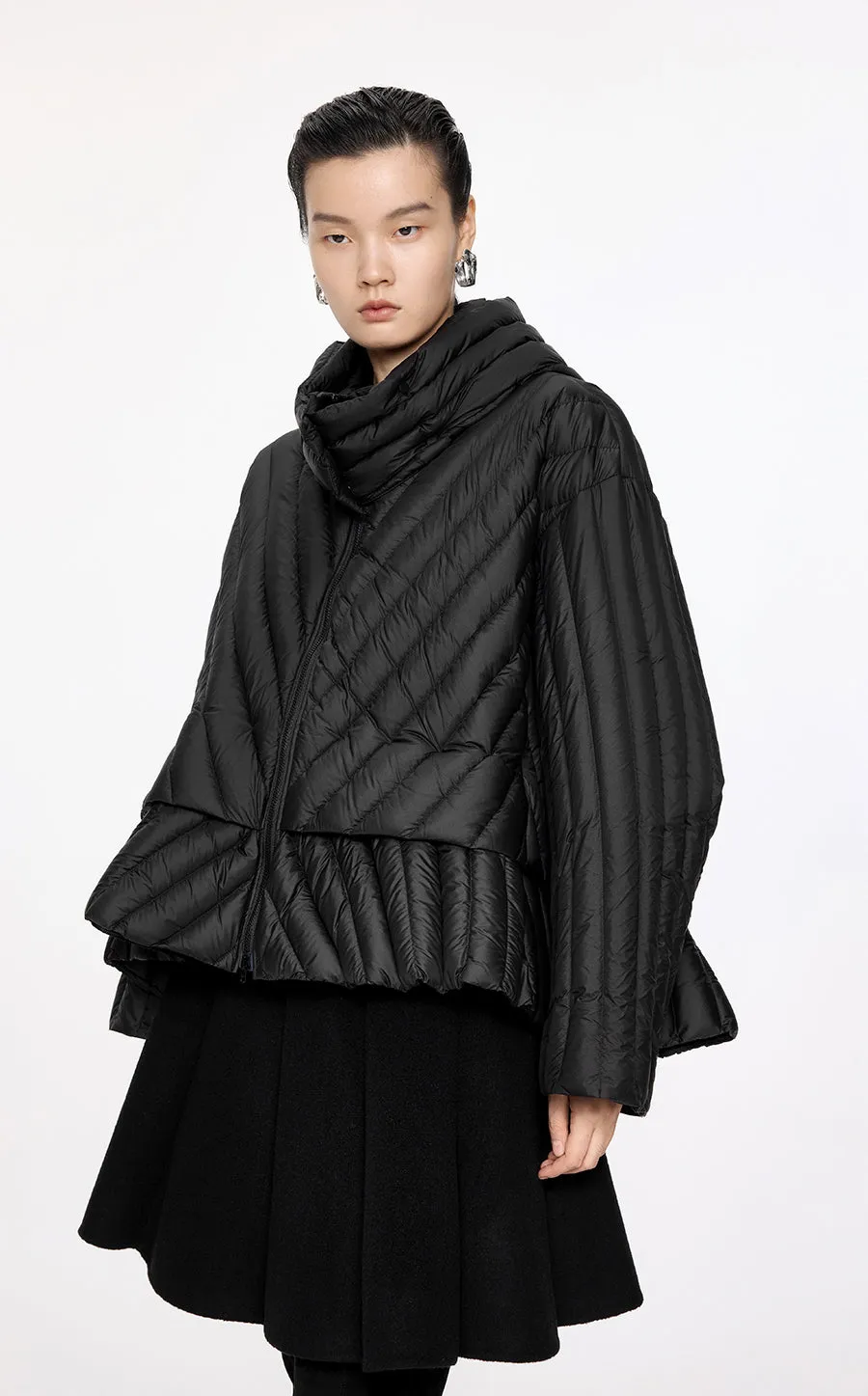 Coat / JNBY Oversize Irregular Hooded Down Jacket