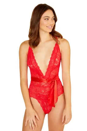 Cosabella Never Say Never Tie Me Up Deep V Bodysuit NEVER2223 Rosetto