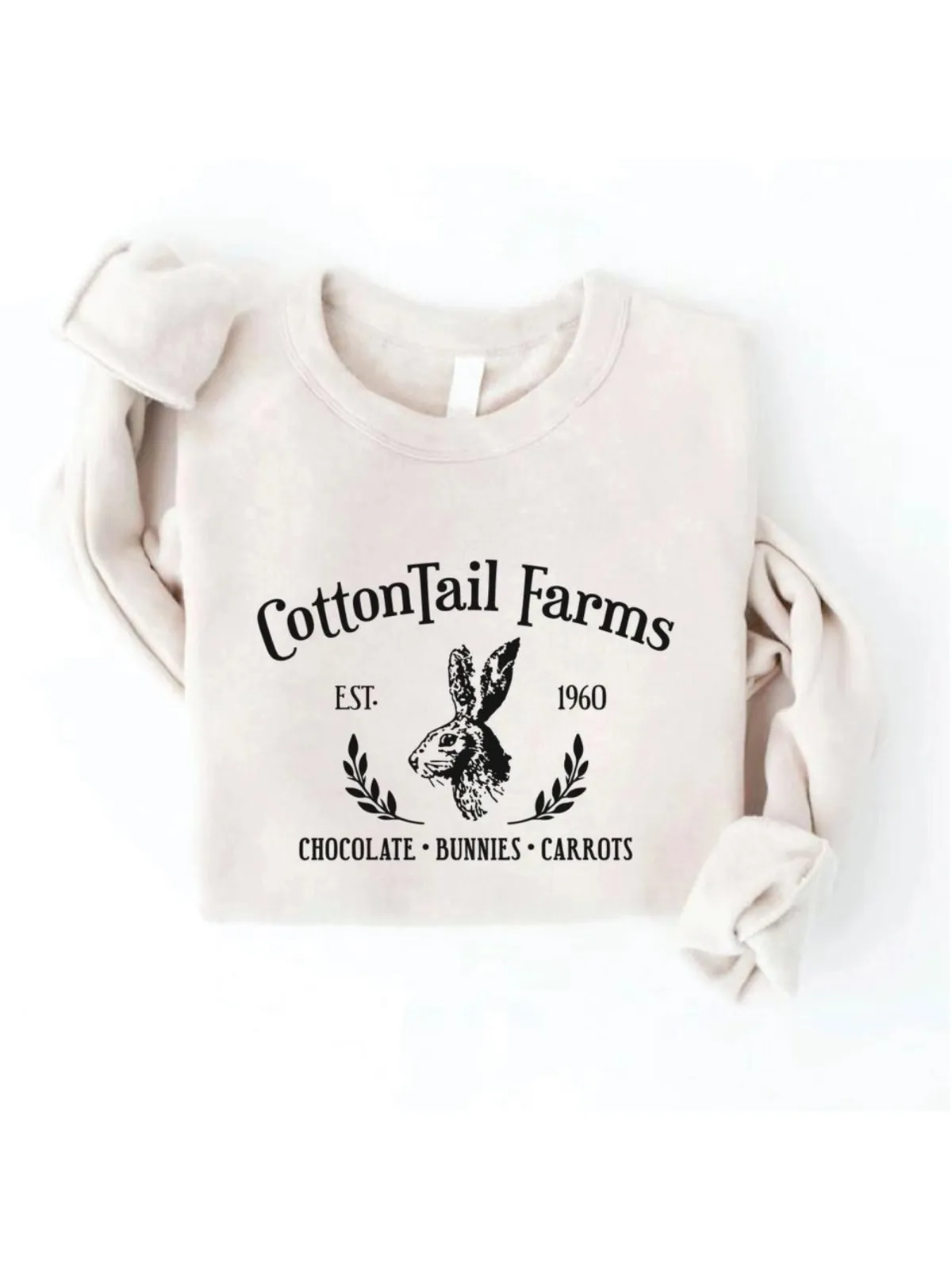 Cottontail Farms Women's Graphic Fleece Sweatshirt, Heather Dust