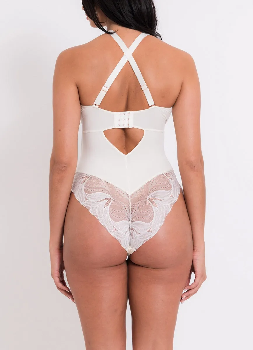 Curvy Kate Scantilly Indulgence Ivory Stretch Lace Bodysuit 010704