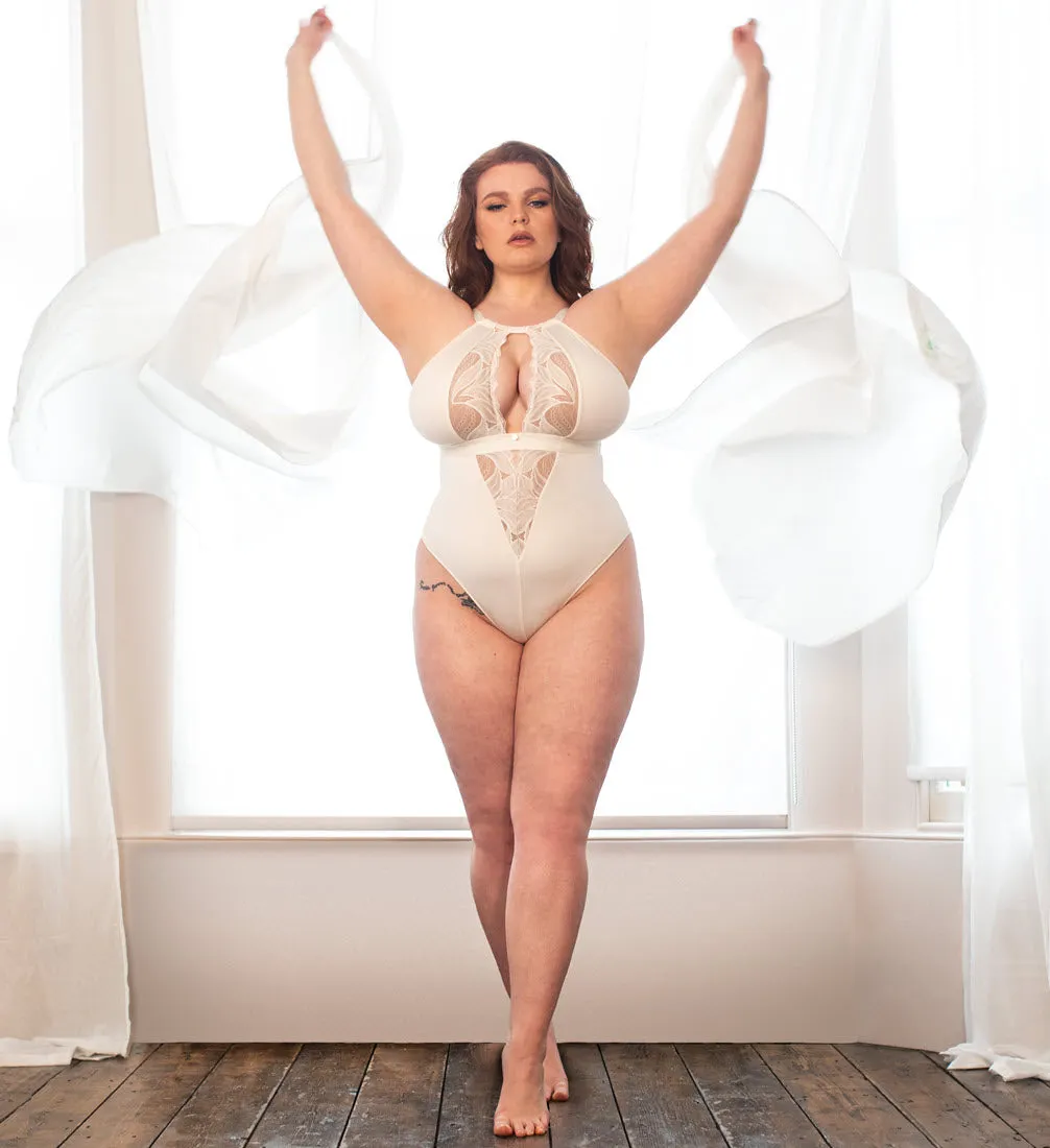 Curvy Kate Scantilly Indulgence Ivory Stretch Lace Bodysuit 010704