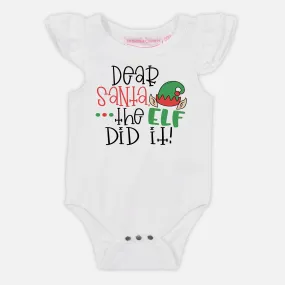 Dear Santa the Elf did it - Short Sleeve Flutter - Custom