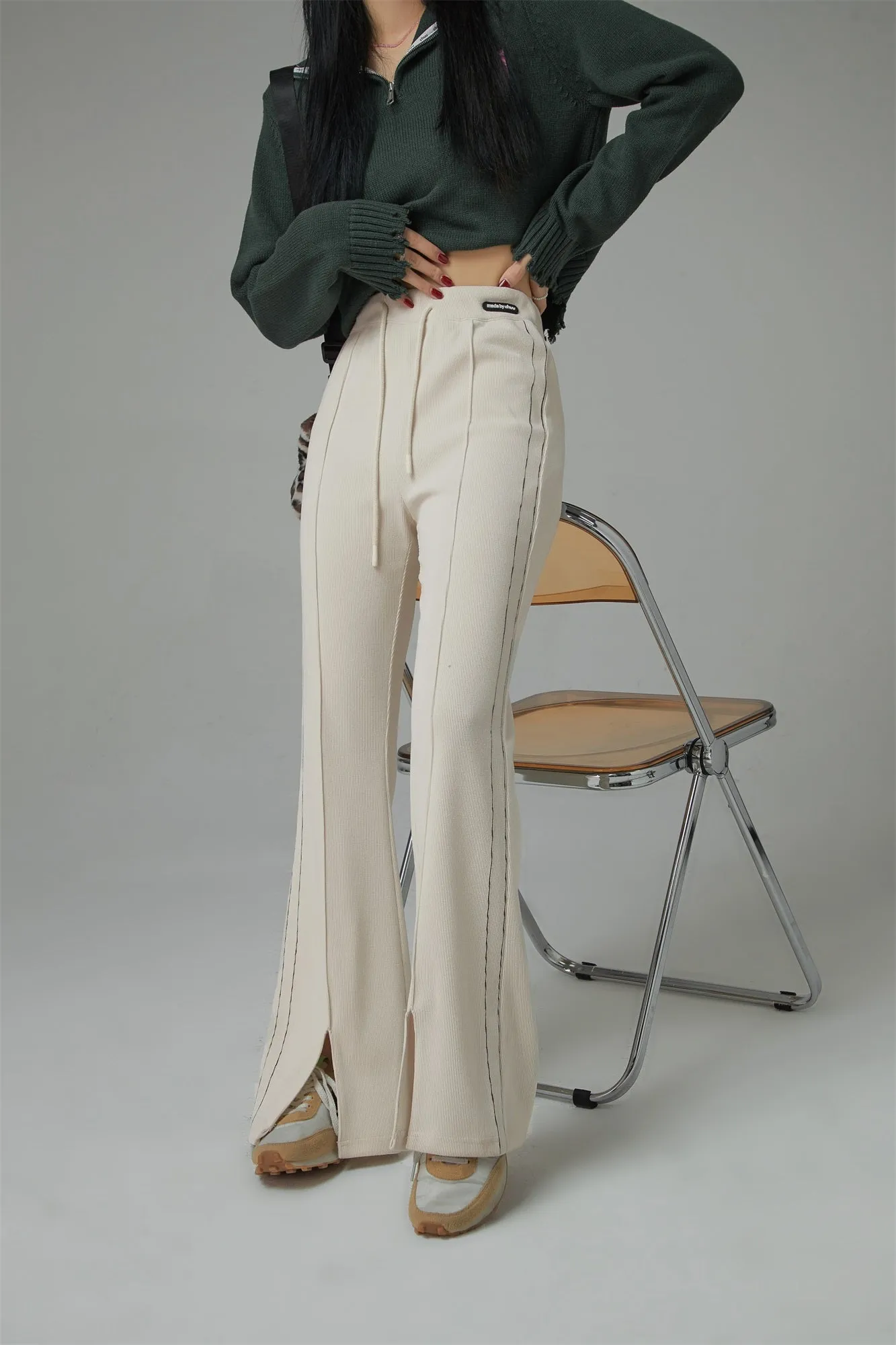 Diva String Slit High Waist Pants