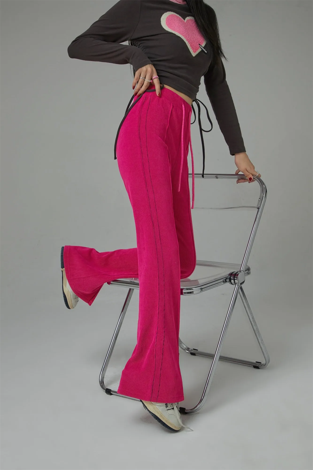 Diva String Slit High Waist Pants