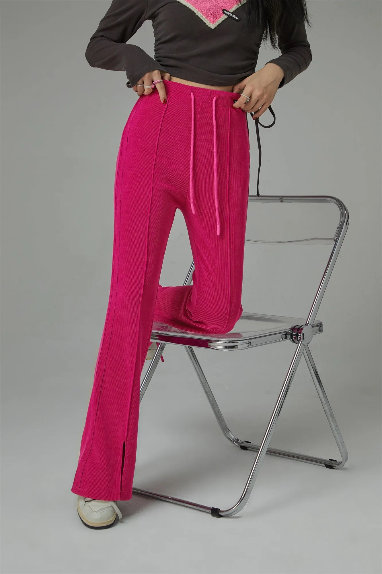 Diva String Slit High Waist Pants