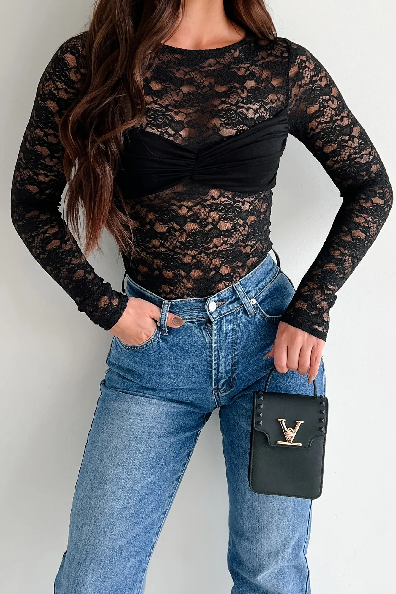 Dramatic Entrance Lace Bodysuit (Black)