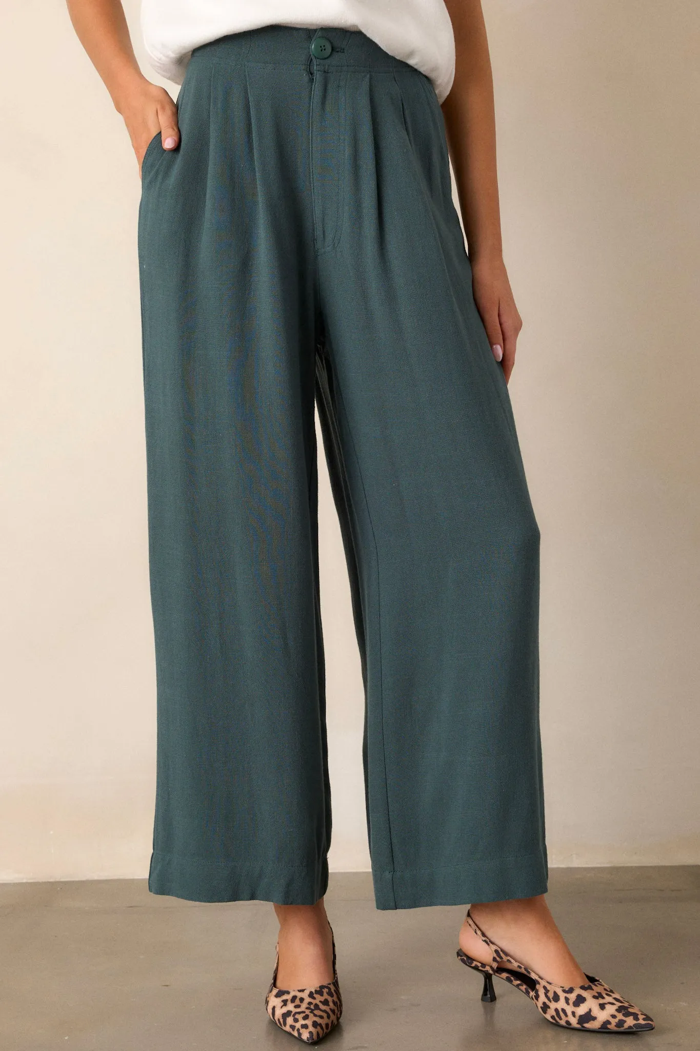 Drift Away Green Straight Leg Pants