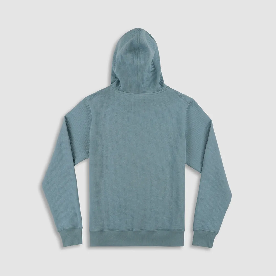 Dual Layer Zip Hoodie Dusty Blue