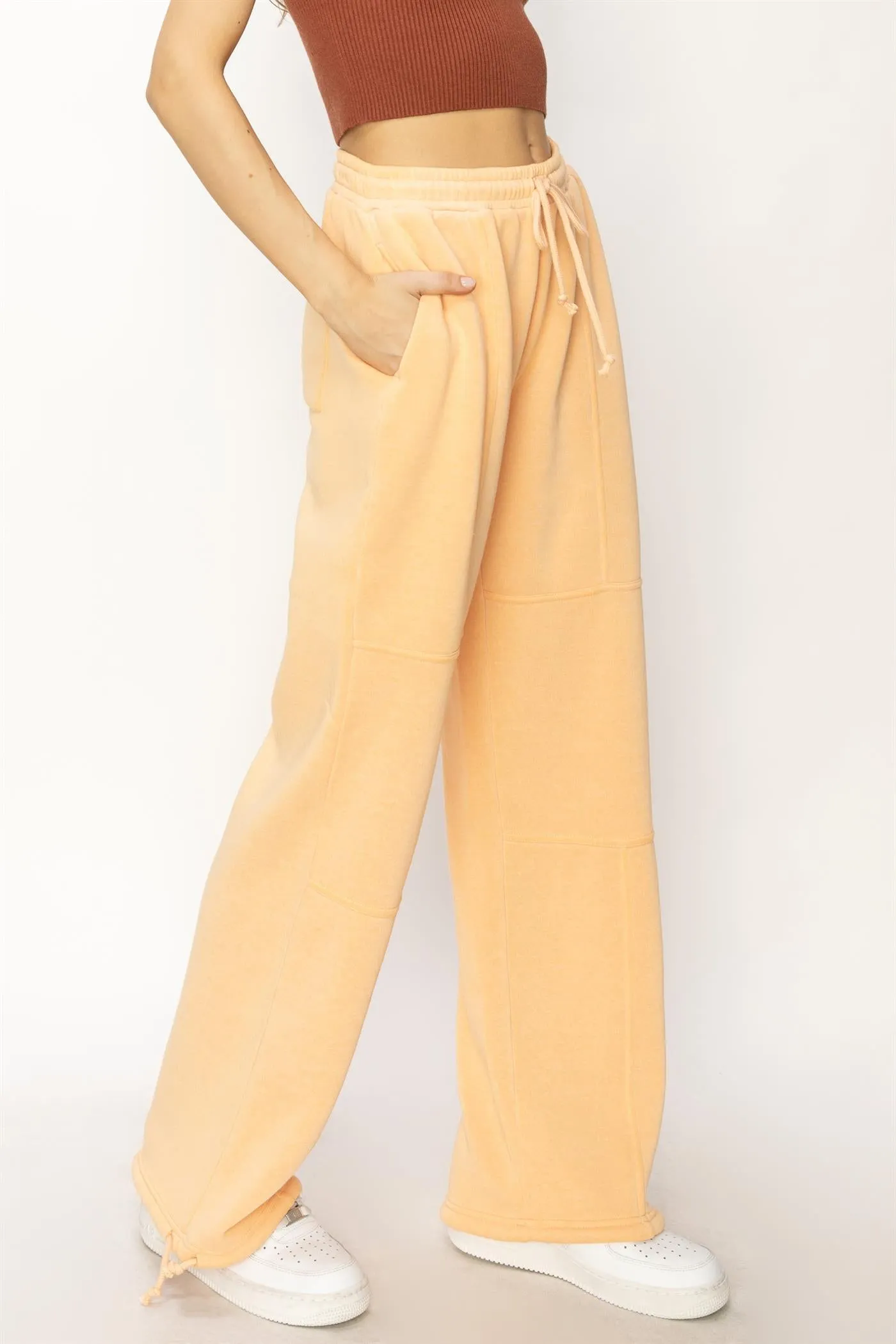 DZ24A840-High Waist Wide Leg Drawstring Pants