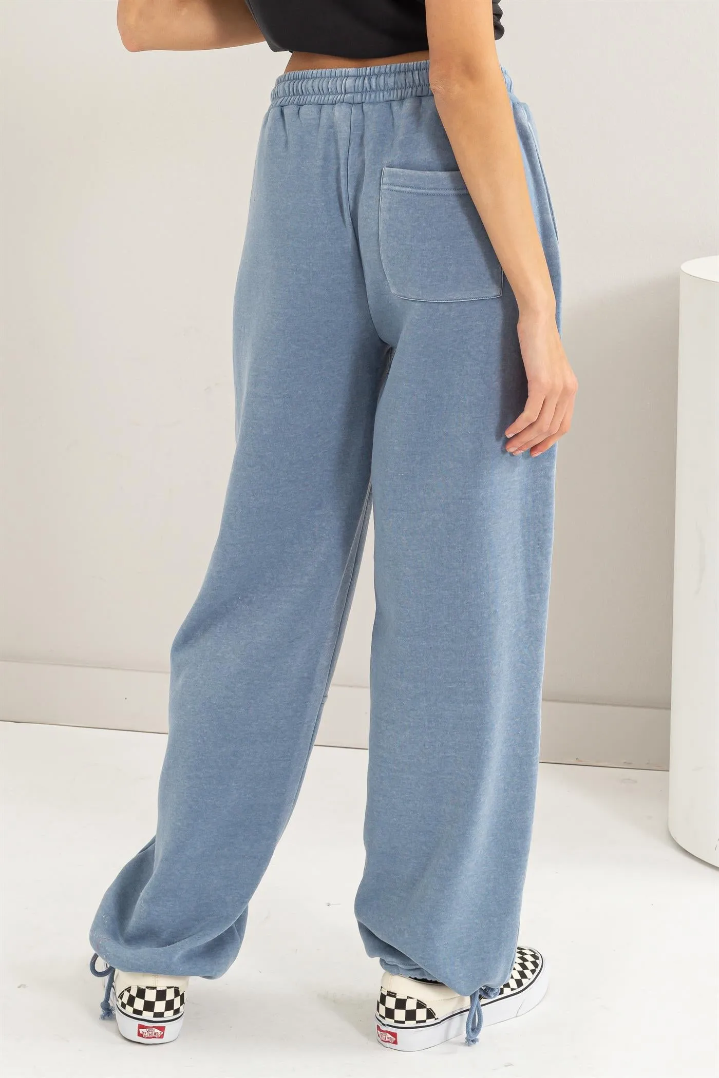 DZ24A840-High Waist Wide Leg Drawstring Pants