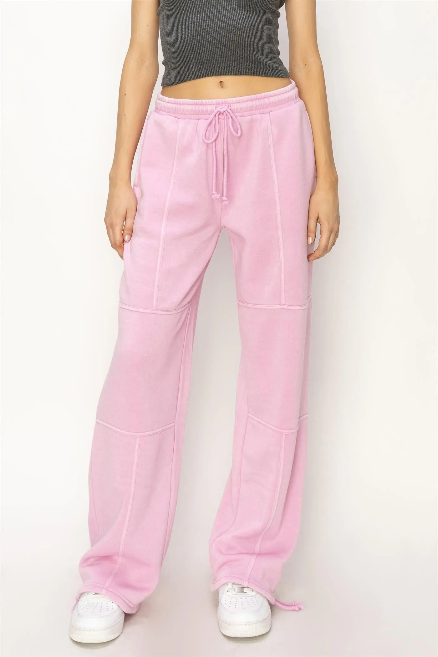 DZ24A840-High Waist Wide Leg Drawstring Pants