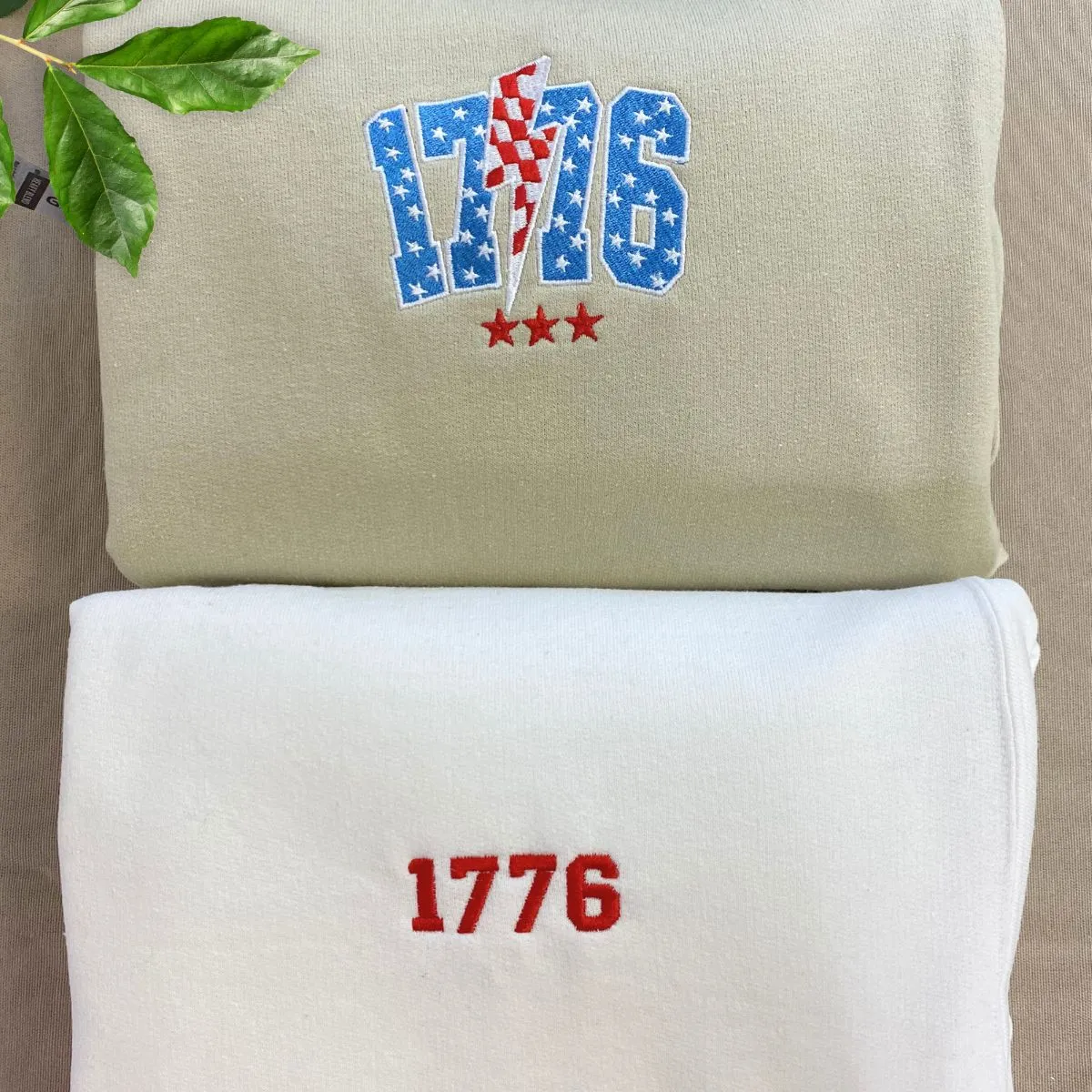 Embroidered 1776 Thunderstorm Sweatshirt on Fourth of July