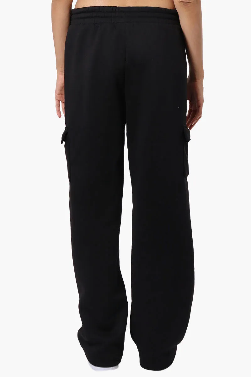 Fahrenheit Fleece Wide Leg Cargo Sweatpants - Black