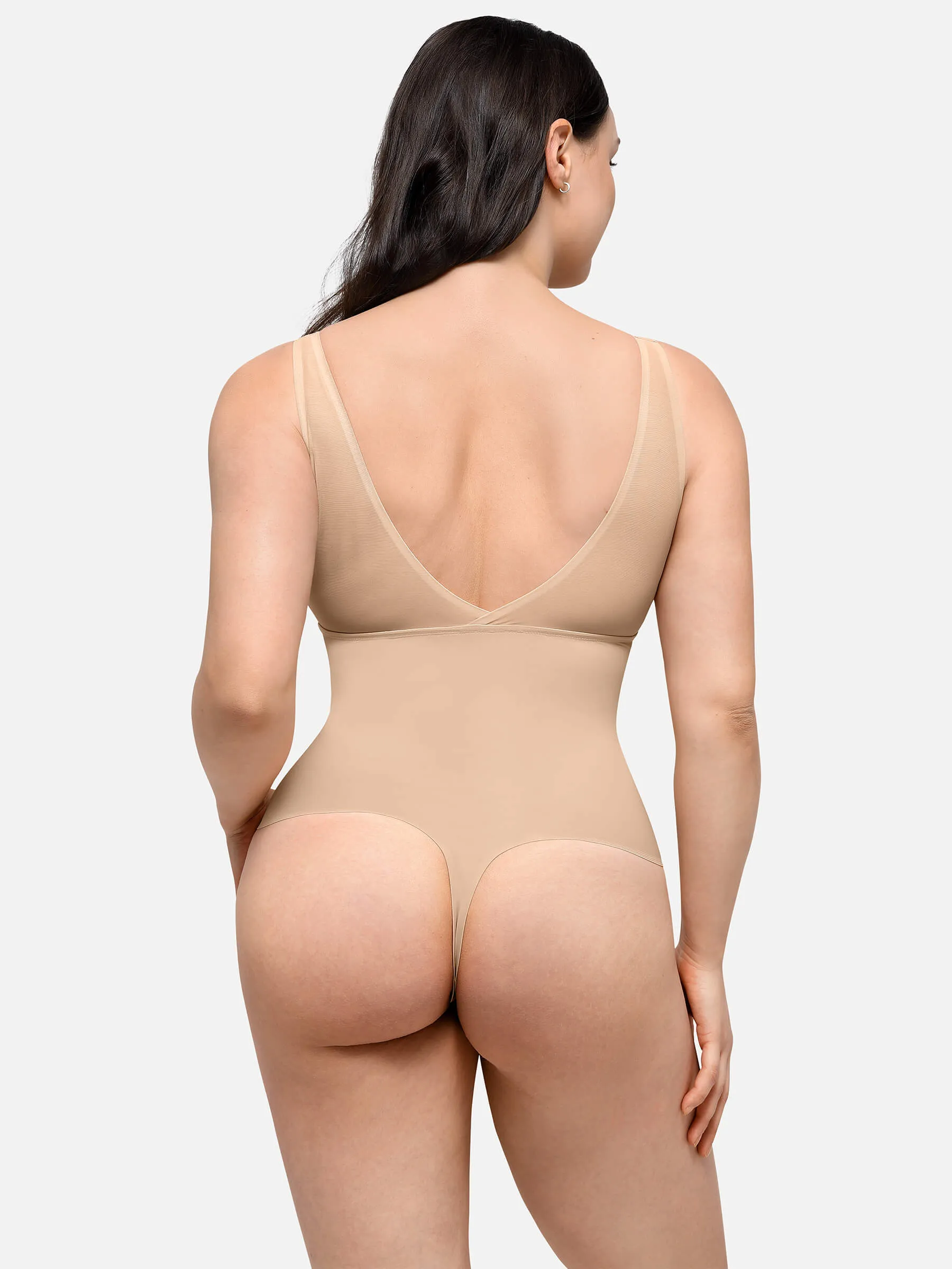 Feelingirl Deep V-Neck Tank Seamless Smoothing Bodysuit