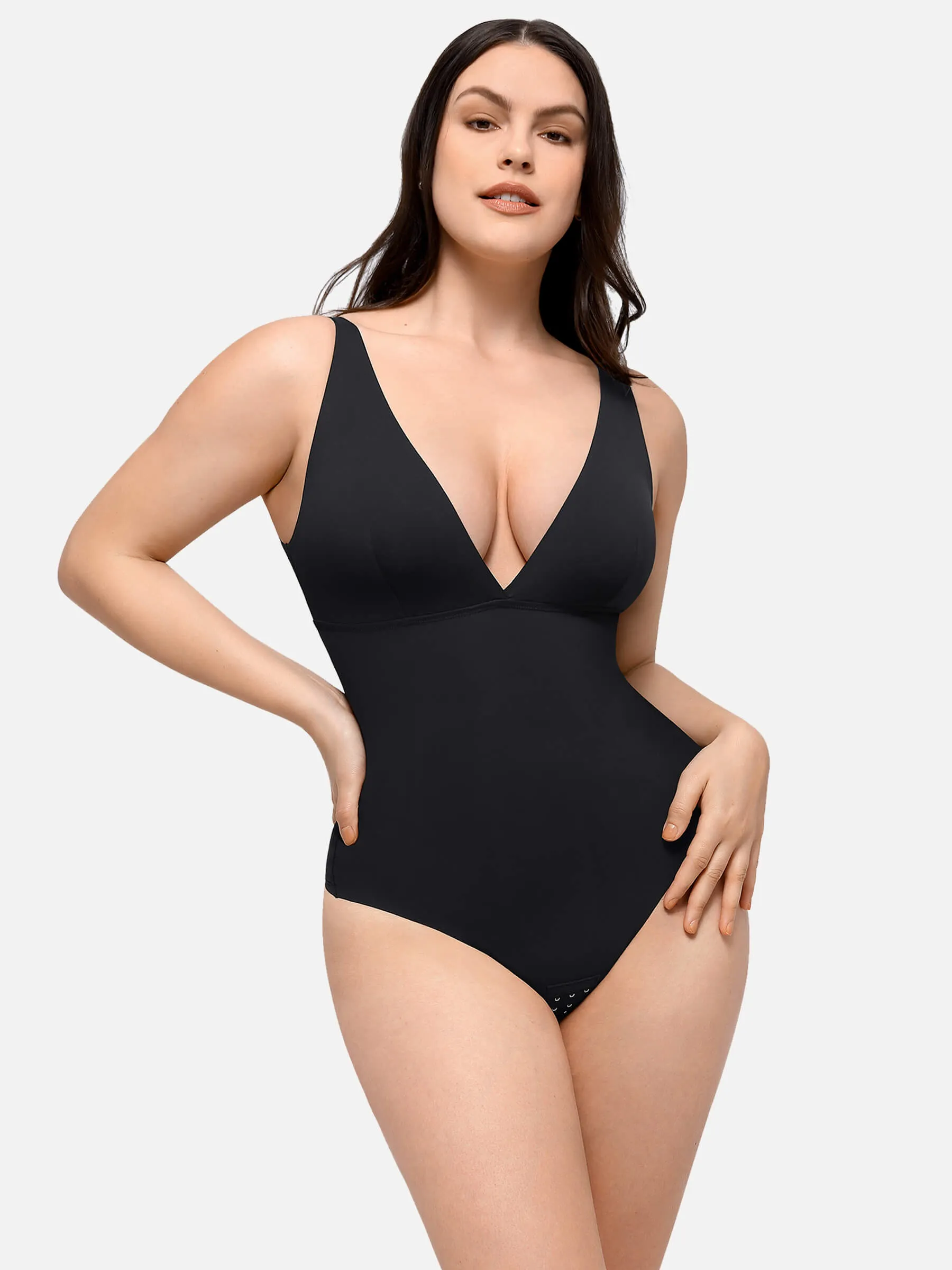 Feelingirl Deep V-Neck Tank Seamless Smoothing Bodysuit