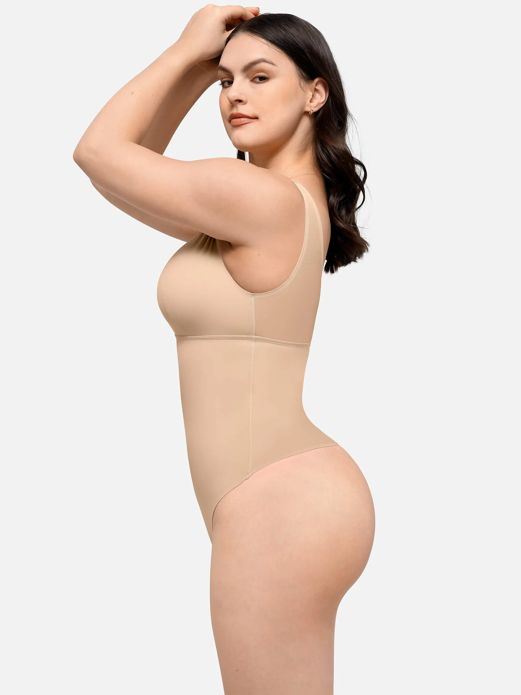 Feelingirl Deep V-Neck Tank Seamless Smoothing Bodysuit