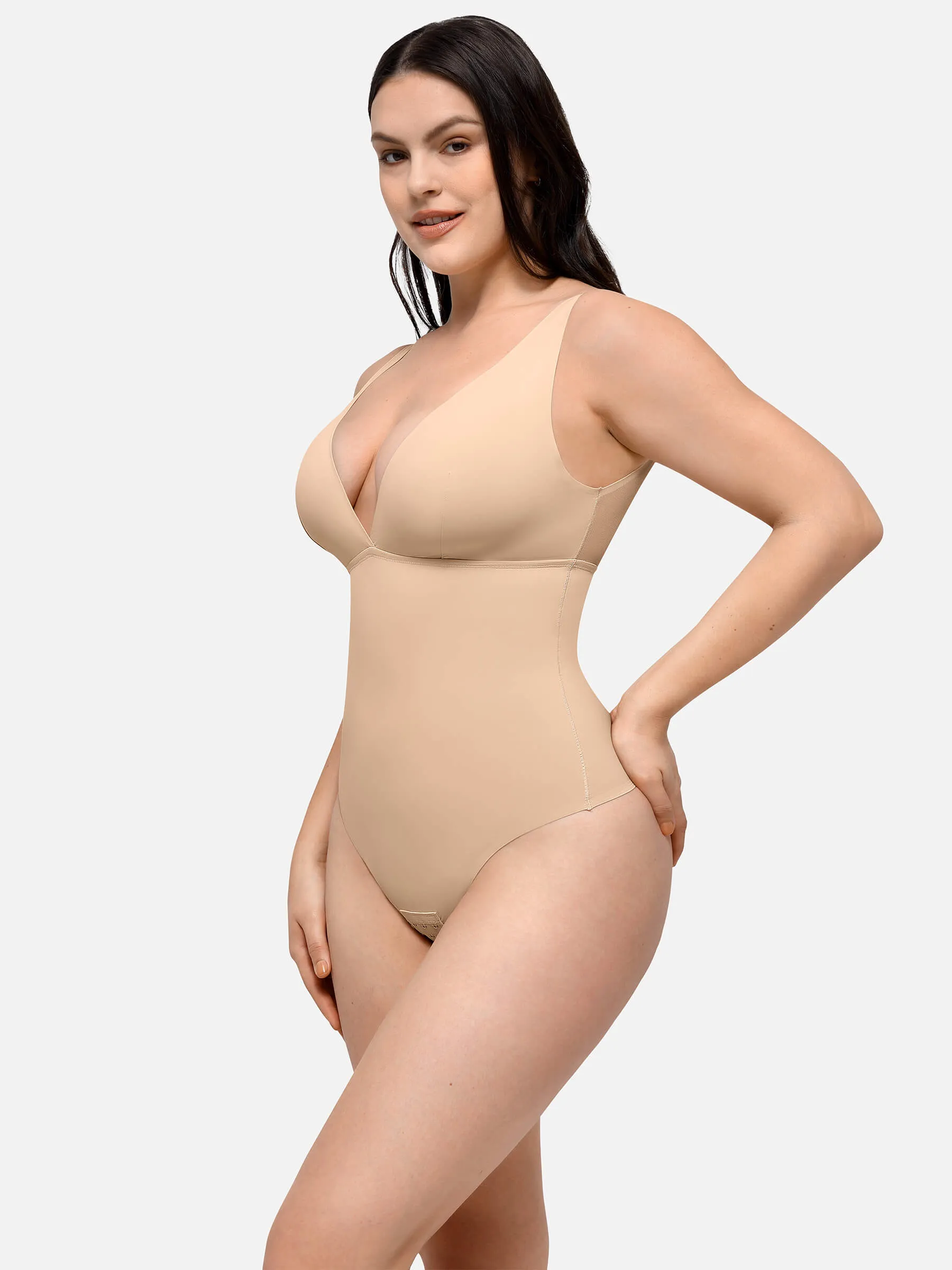 Feelingirl Deep V-Neck Tank Seamless Smoothing Bodysuit