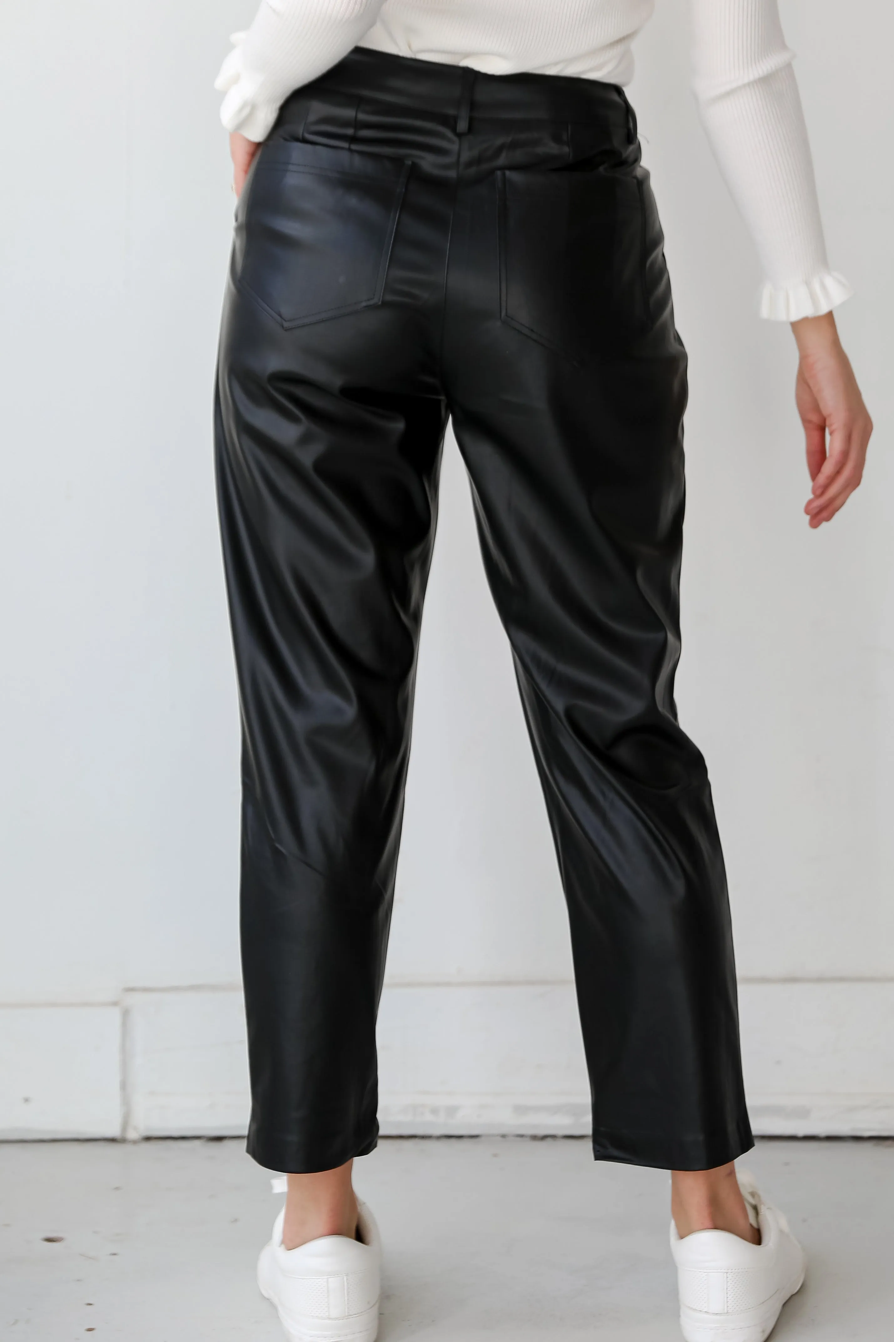 FINAL SALE - Totally Polished Black Leather Pants