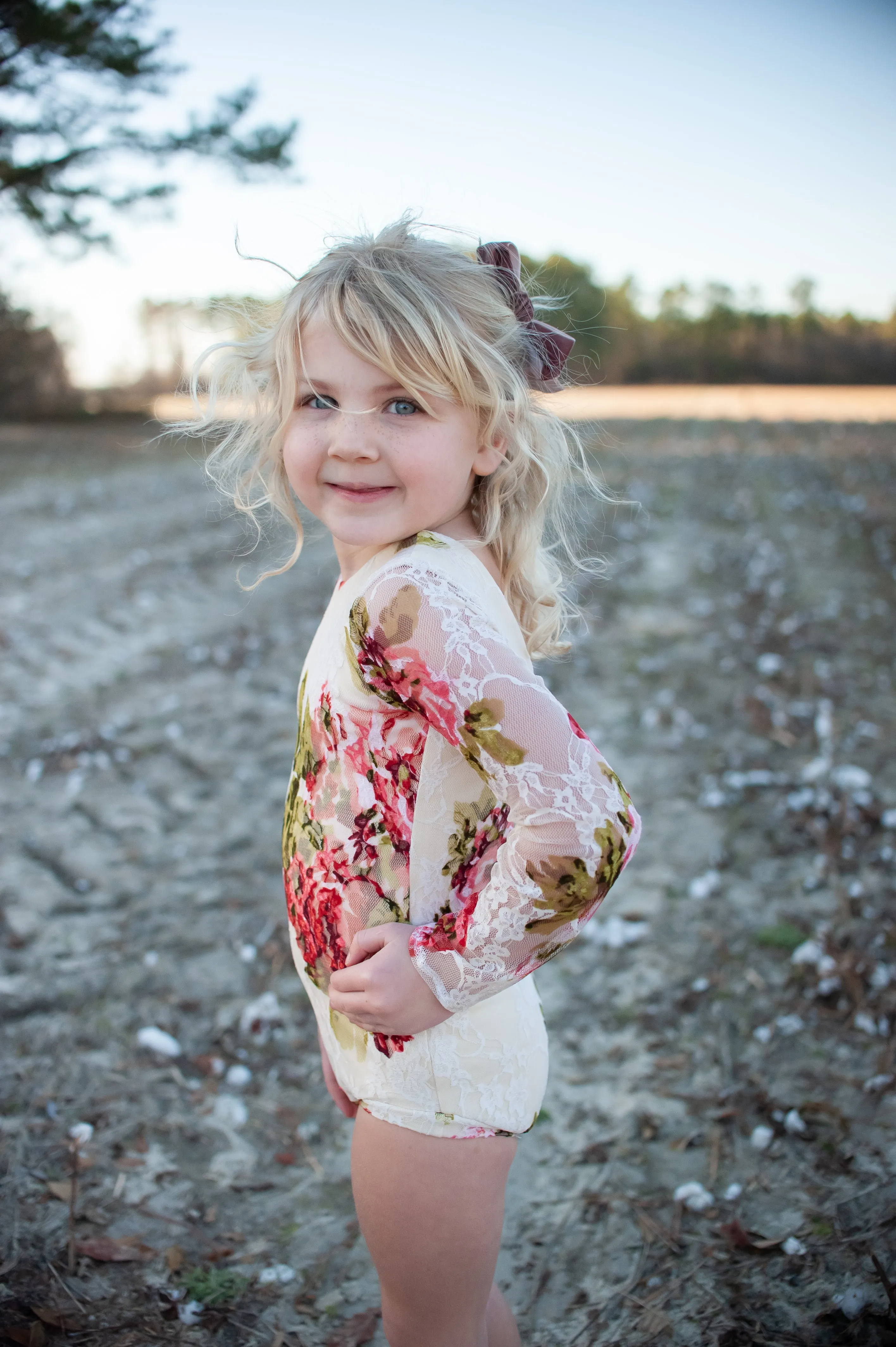 Floral Lace Cream Leotard