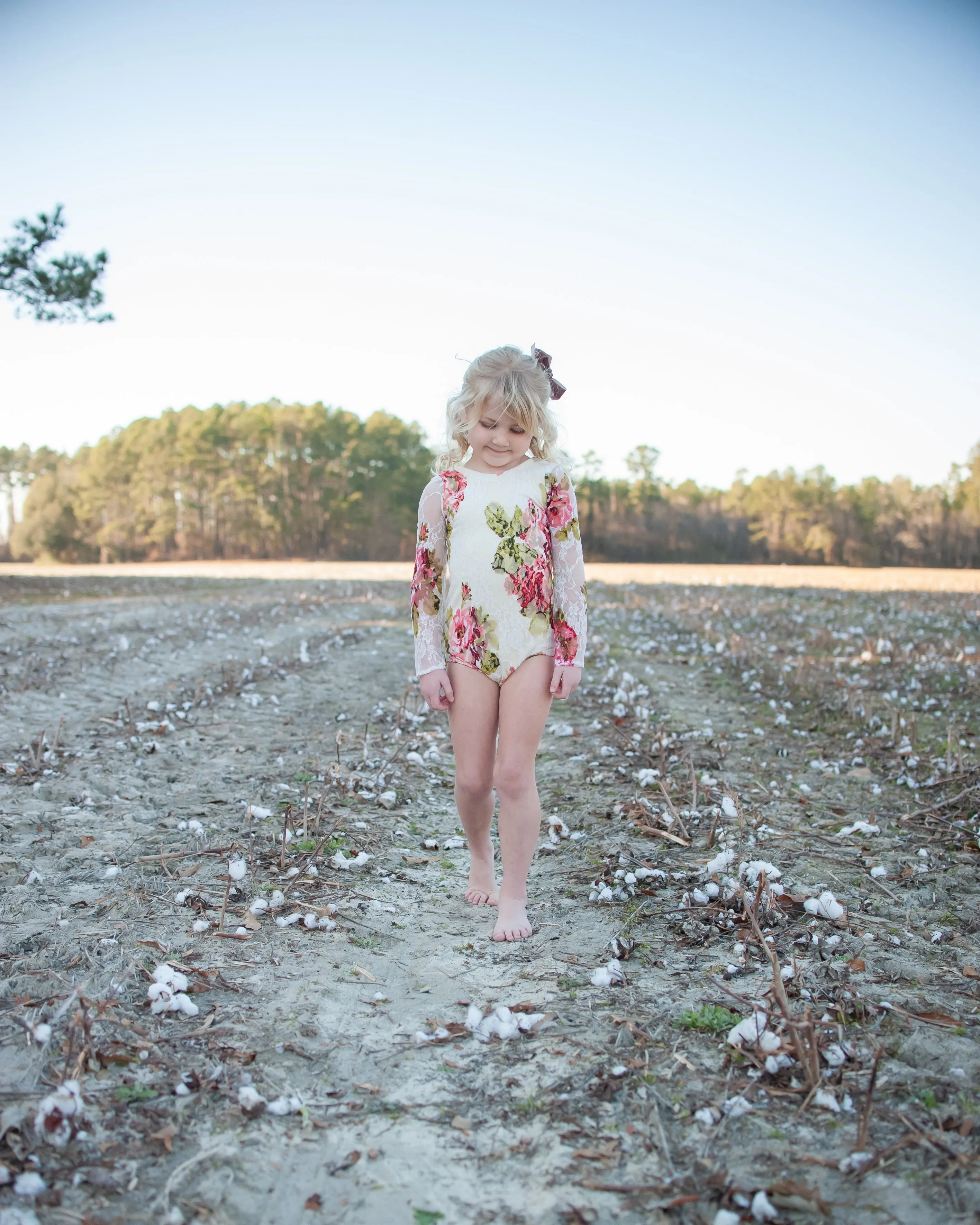 Floral Lace Cream Leotard