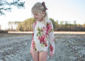 Floral Lace Cream Leotard