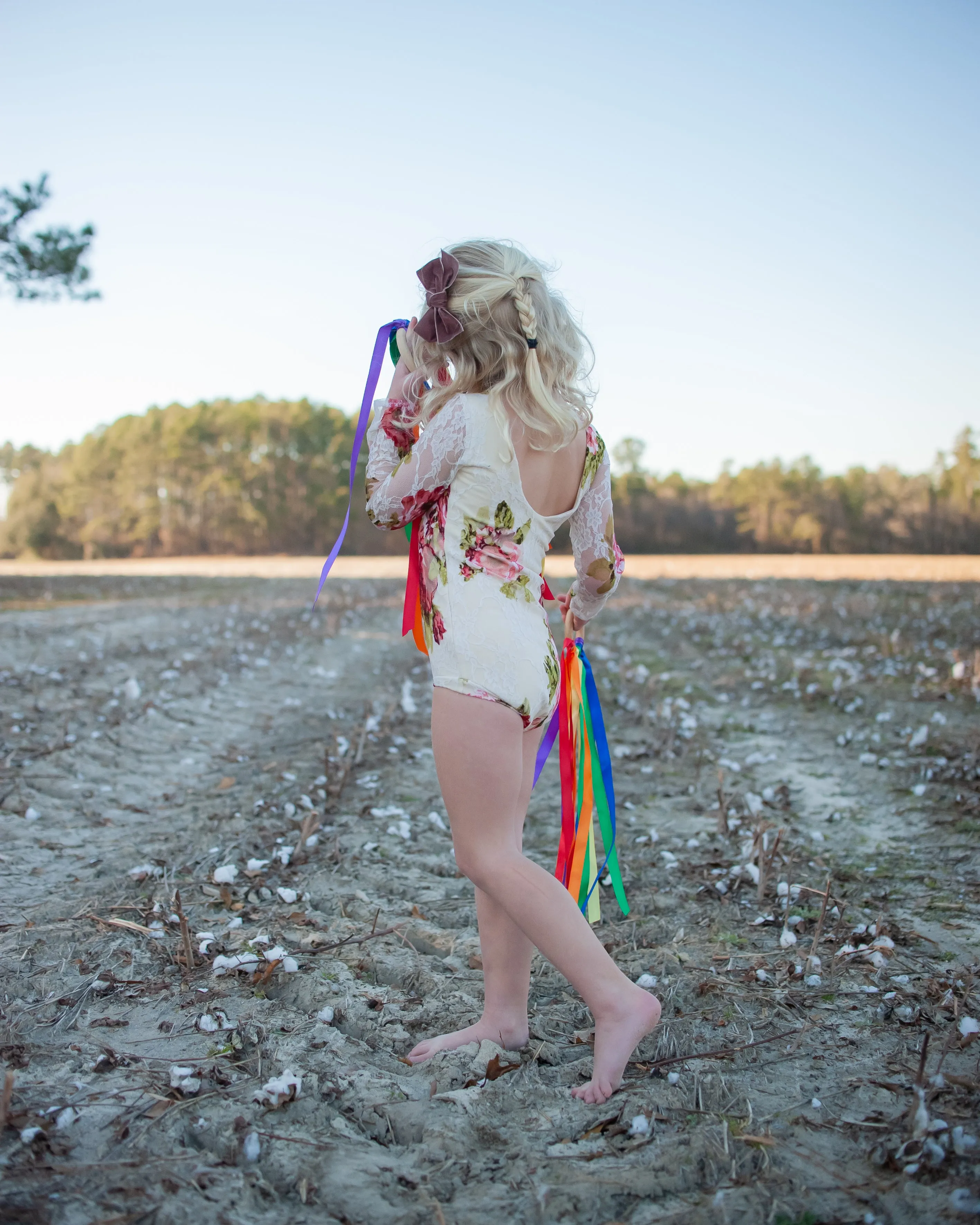 Floral Lace Cream Leotard