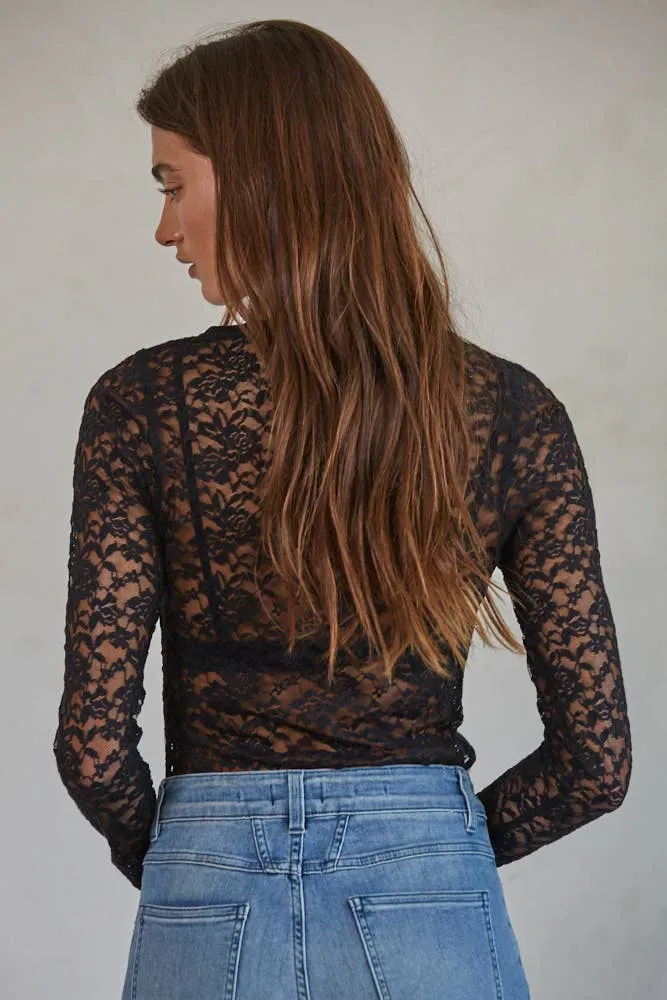 Floral Lace V-Neck Button Down Bodysuit