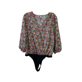 Floral Print Bodysuit By Pleione, Size: L