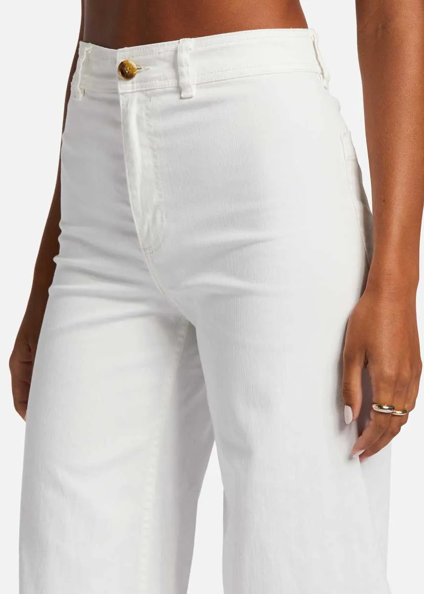 Free Fall High-Waist Pants - Salt Crystal