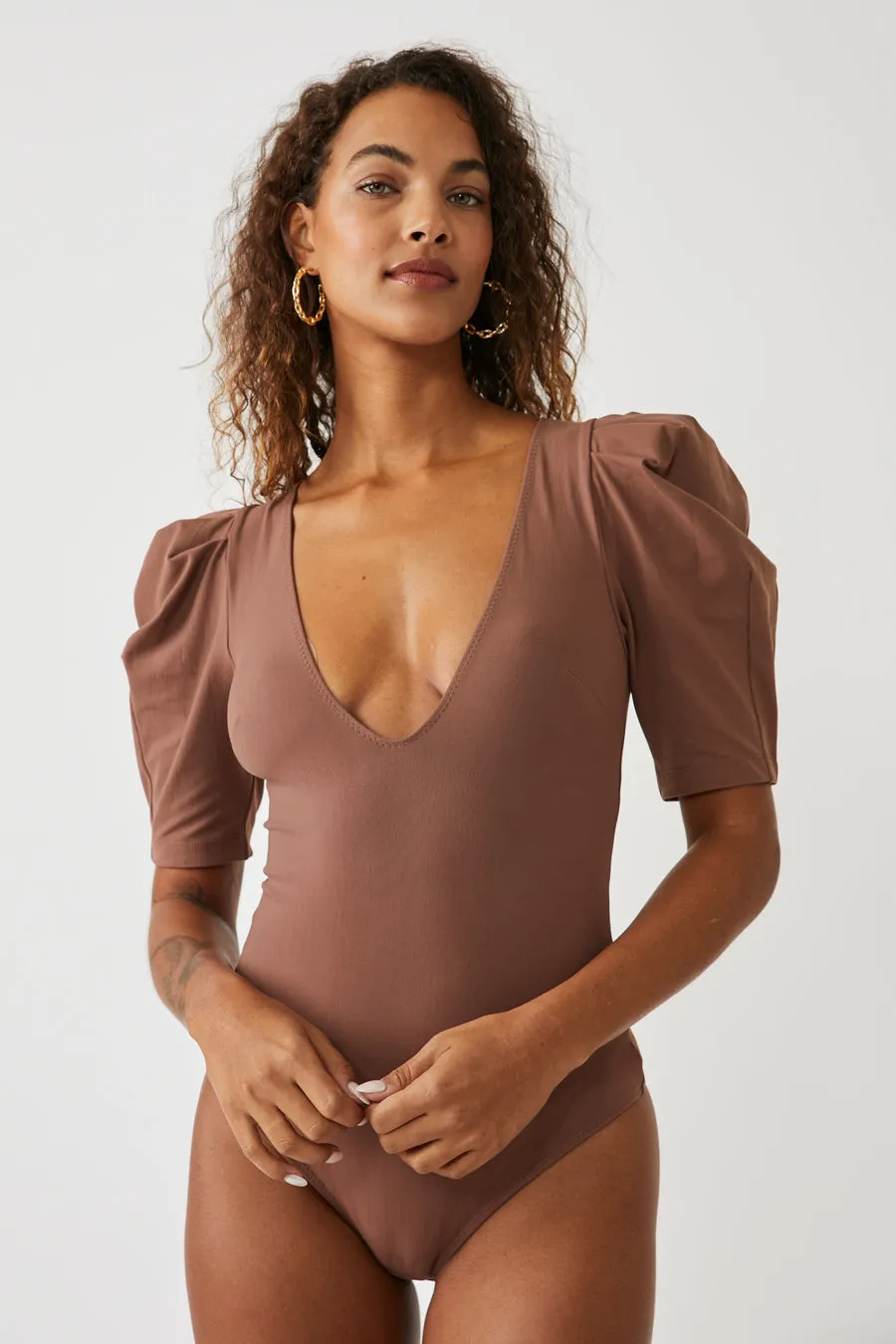 Free People Va Va Voop Bodysuit in Java