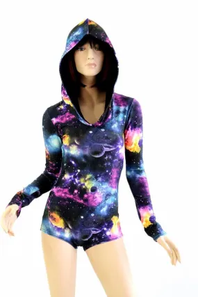 Galaxy Long Sleeve Hoodie Romper