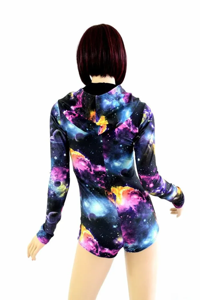 Galaxy Long Sleeve Hoodie Romper