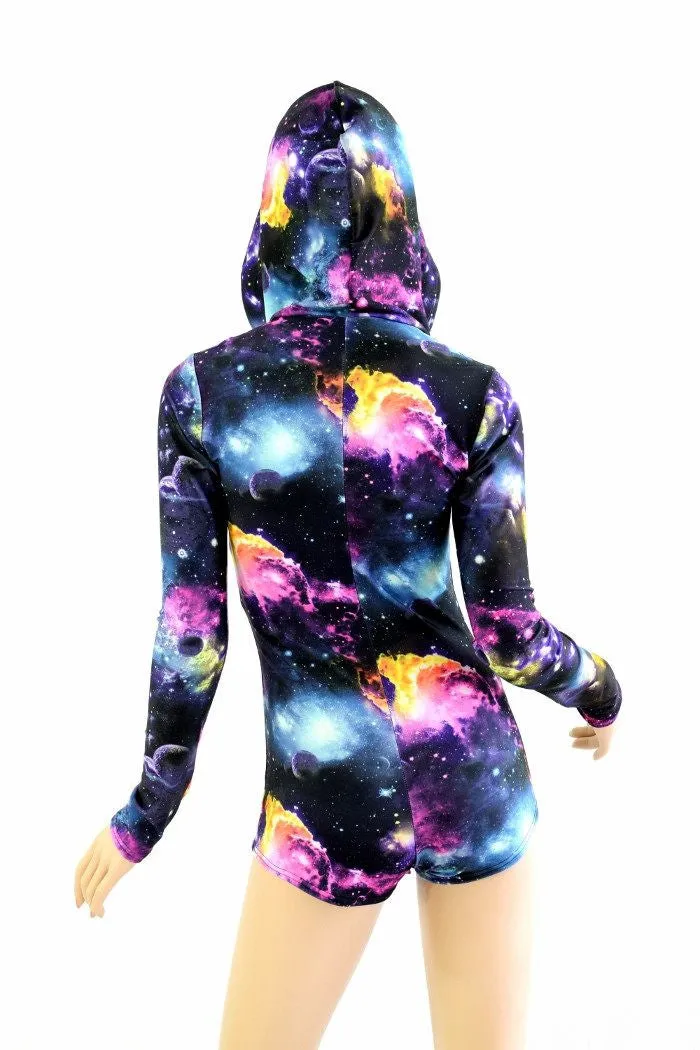 Galaxy Long Sleeve Hoodie Romper