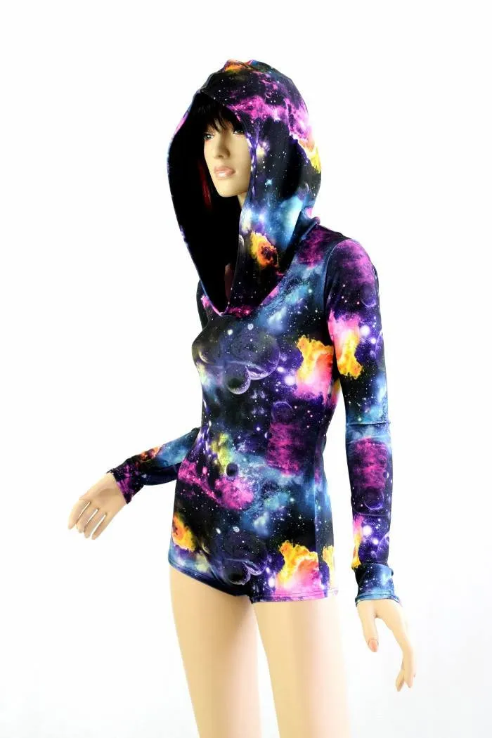 Galaxy Long Sleeve Hoodie Romper