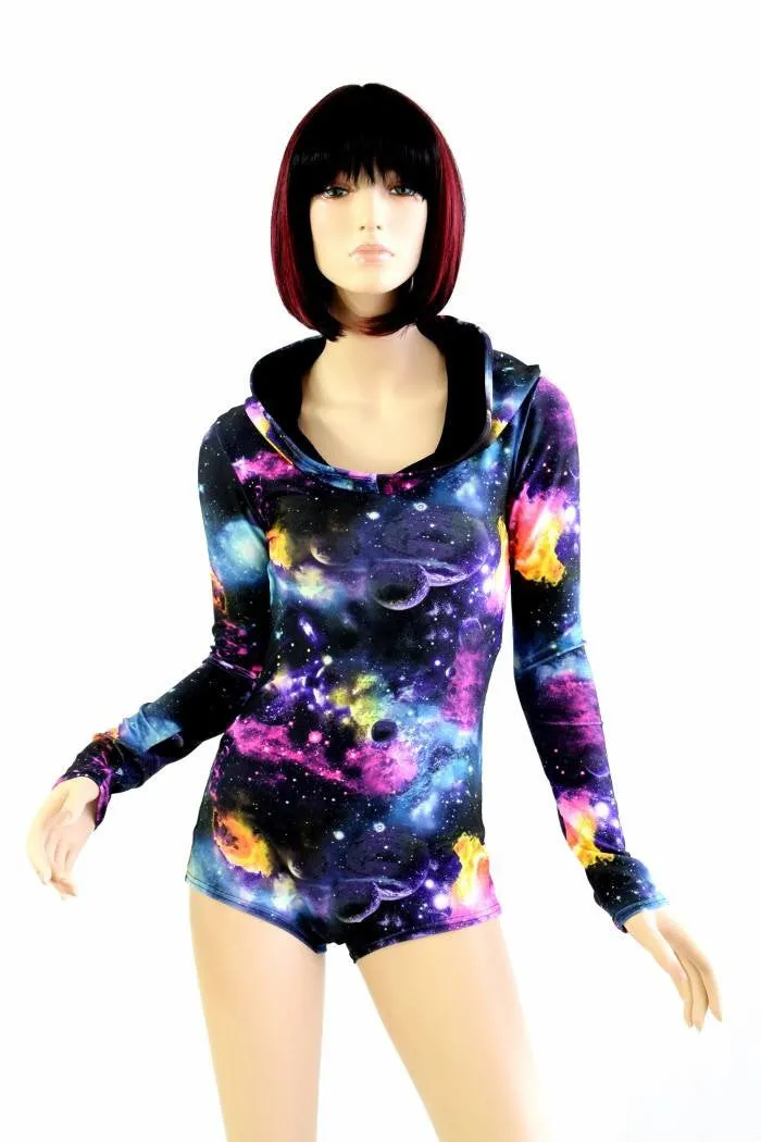 Galaxy Long Sleeve Hoodie Romper