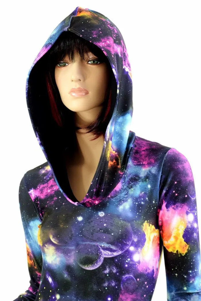 Galaxy Long Sleeve Hoodie Romper