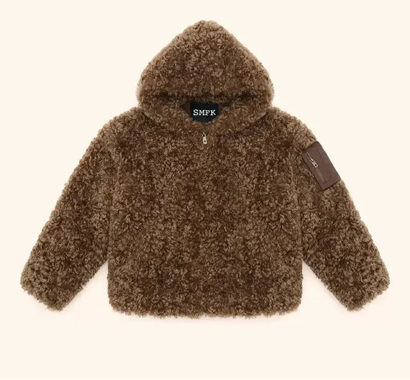 Georgia Teddy Fleece Fur Hoodie Thick Warm Jacket