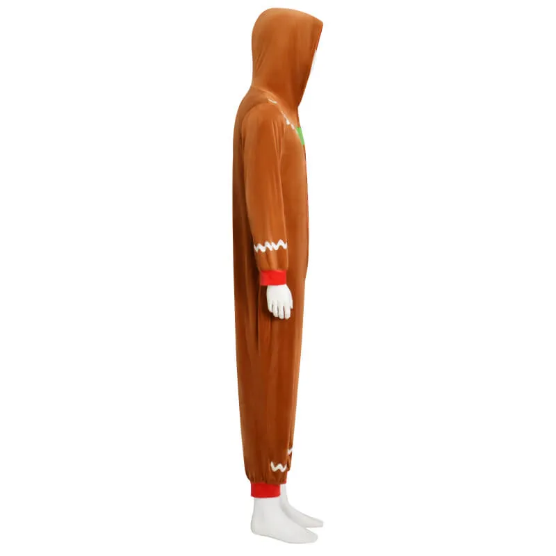 Gingerbread Adult Costume Suit Kids Gingerbread Man Bodysuit Outfit Christmas Outfit