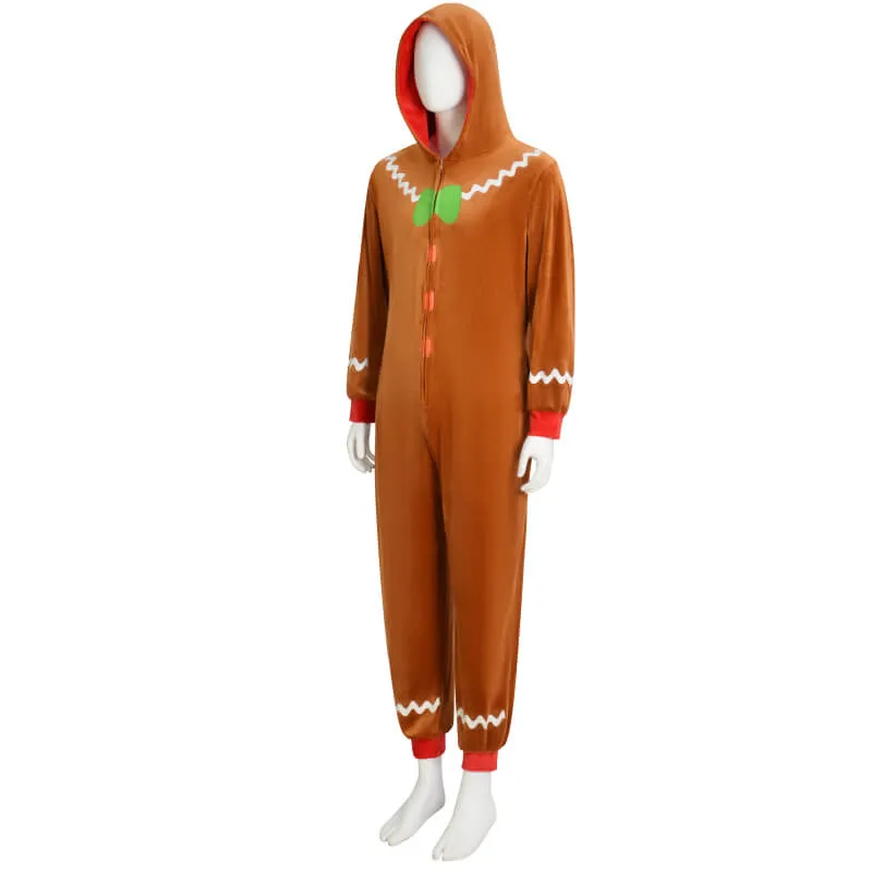 Gingerbread Adult Costume Suit Kids Gingerbread Man Bodysuit Outfit Christmas Outfit