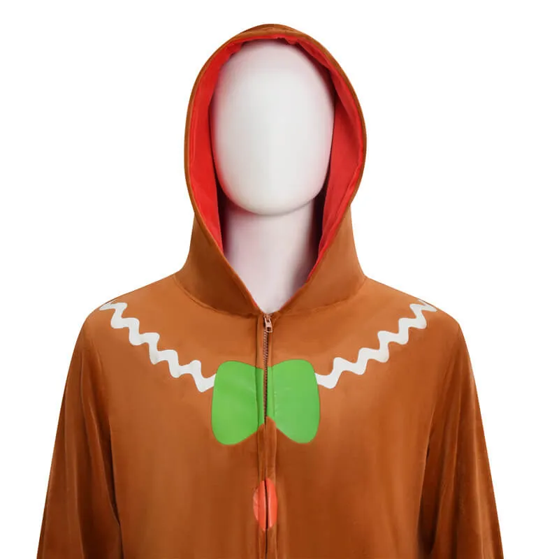 Gingerbread Adult Costume Suit Kids Gingerbread Man Bodysuit Outfit Christmas Outfit