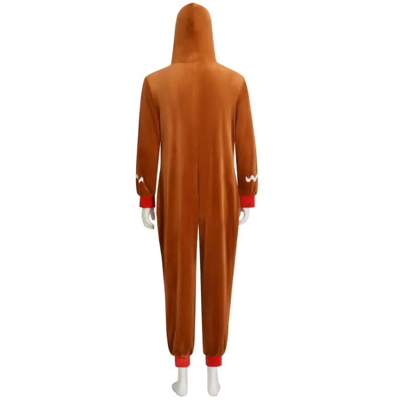 Gingerbread Adult Costume Suit Kids Gingerbread Man Bodysuit Outfit Christmas Outfit