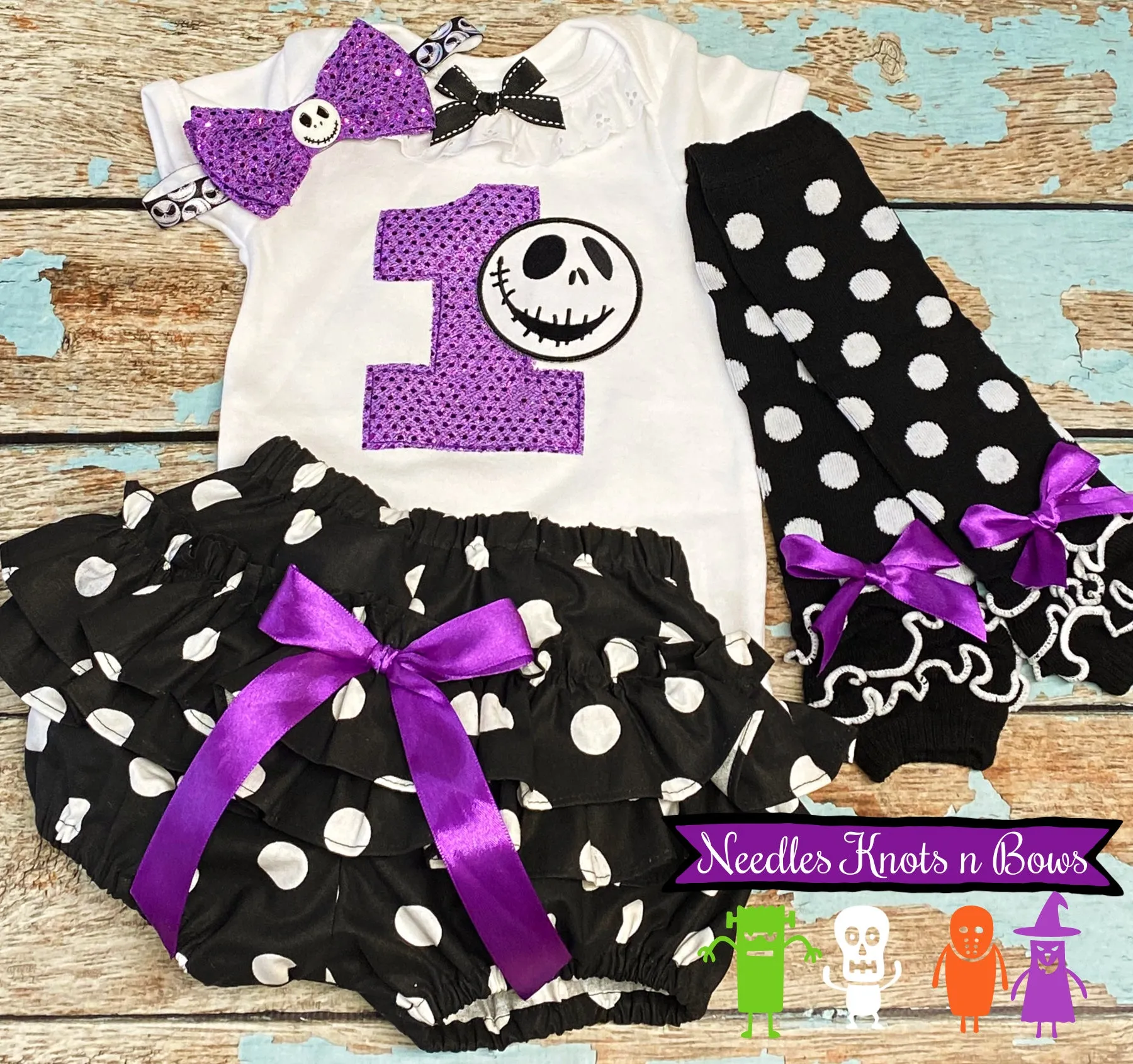 Girls Nightmare Before Christmas Birthday Outfit, Jack Skellington Birthday