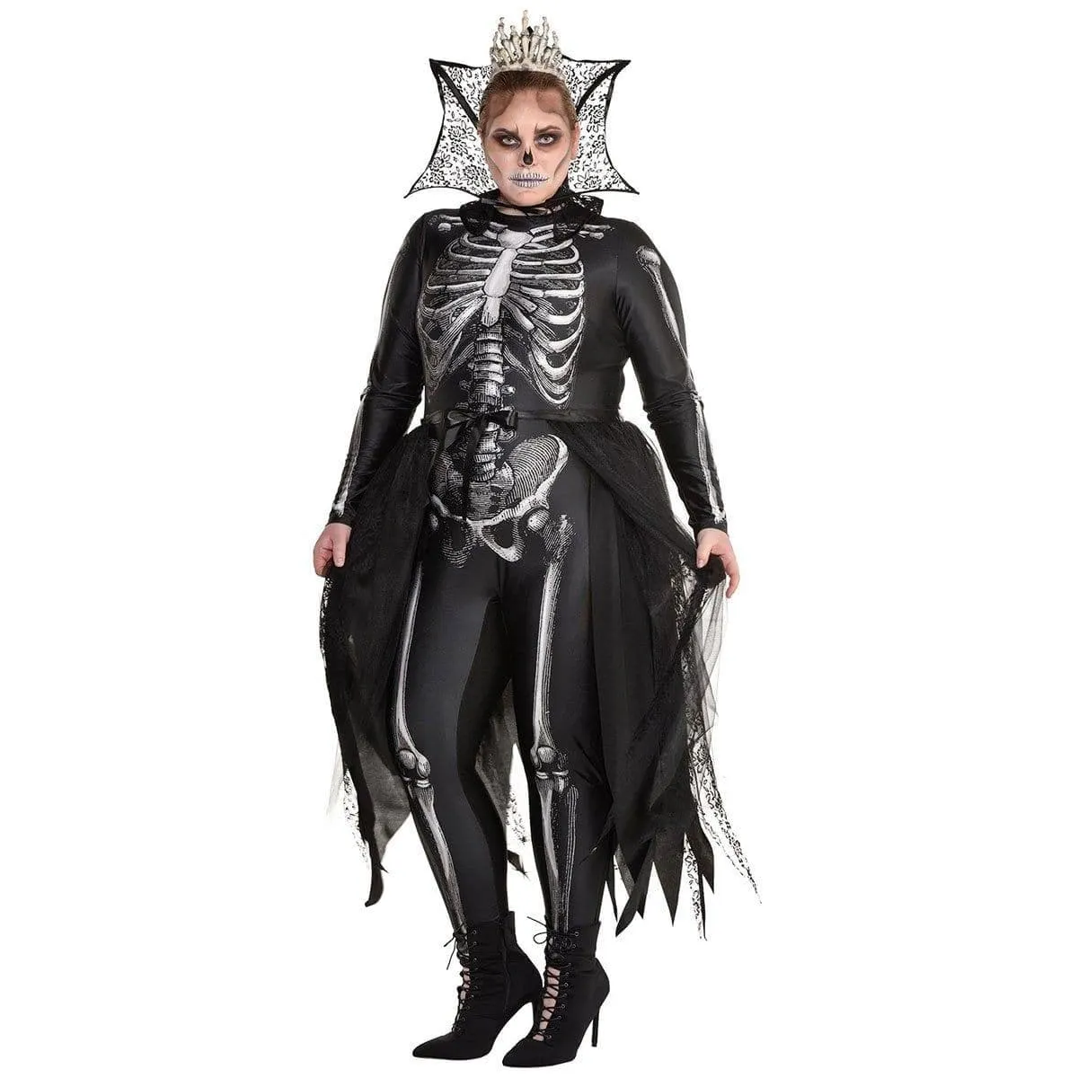 Gothic Skeleton Queen Costume for Plus Size Adults