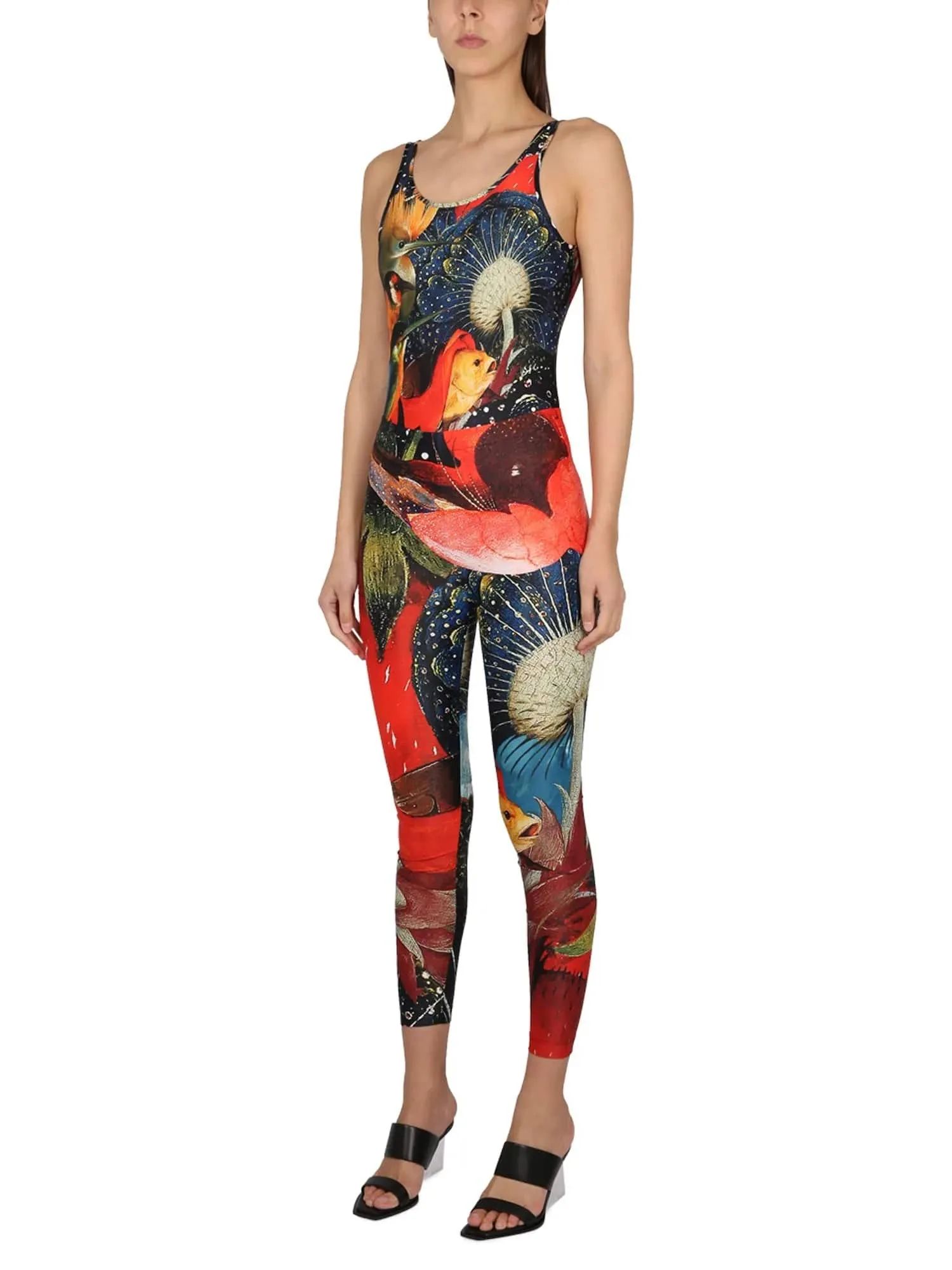 Graphic-Printed Stretched Bodysuit