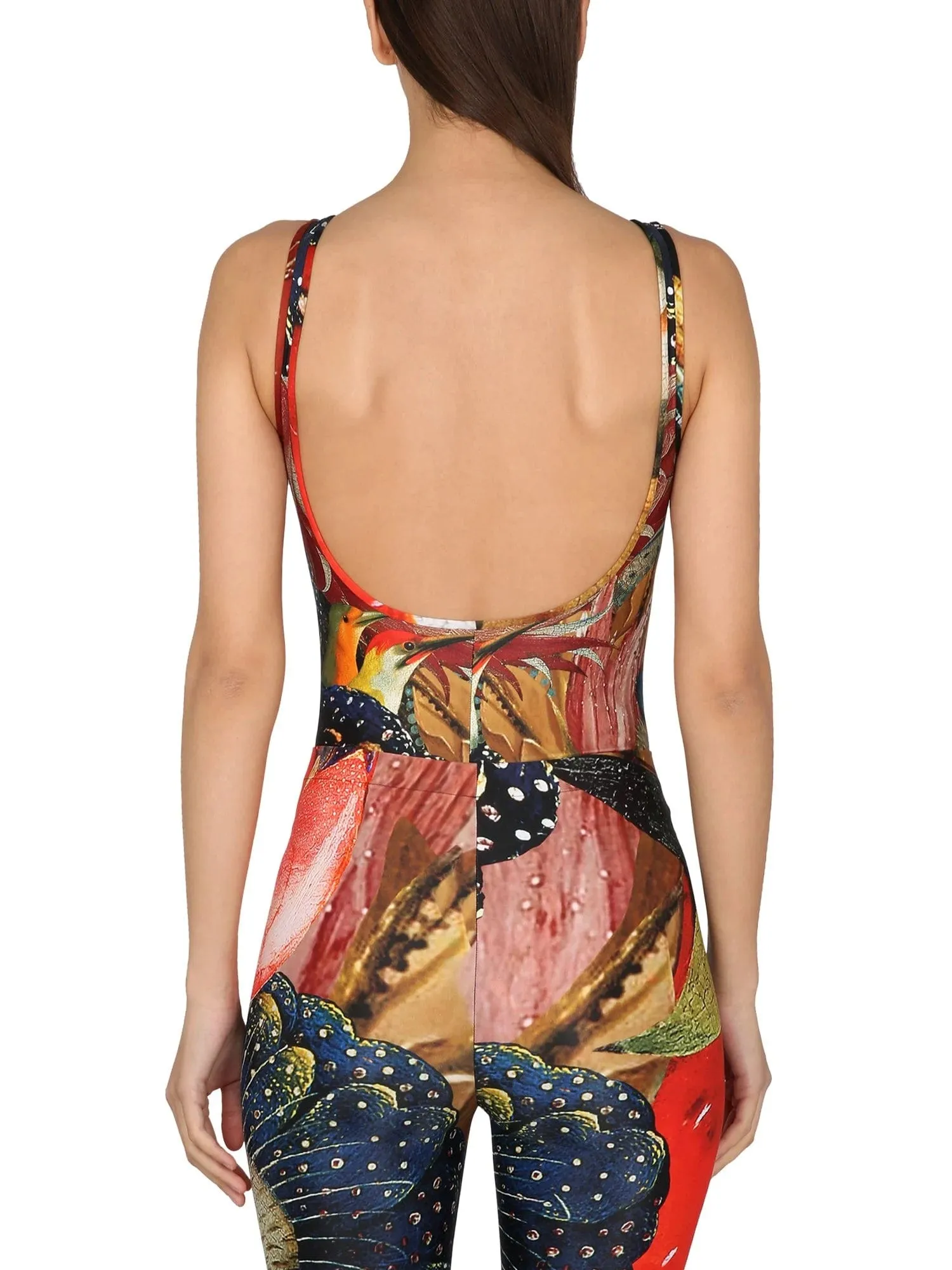 Graphic-Printed Stretched Bodysuit