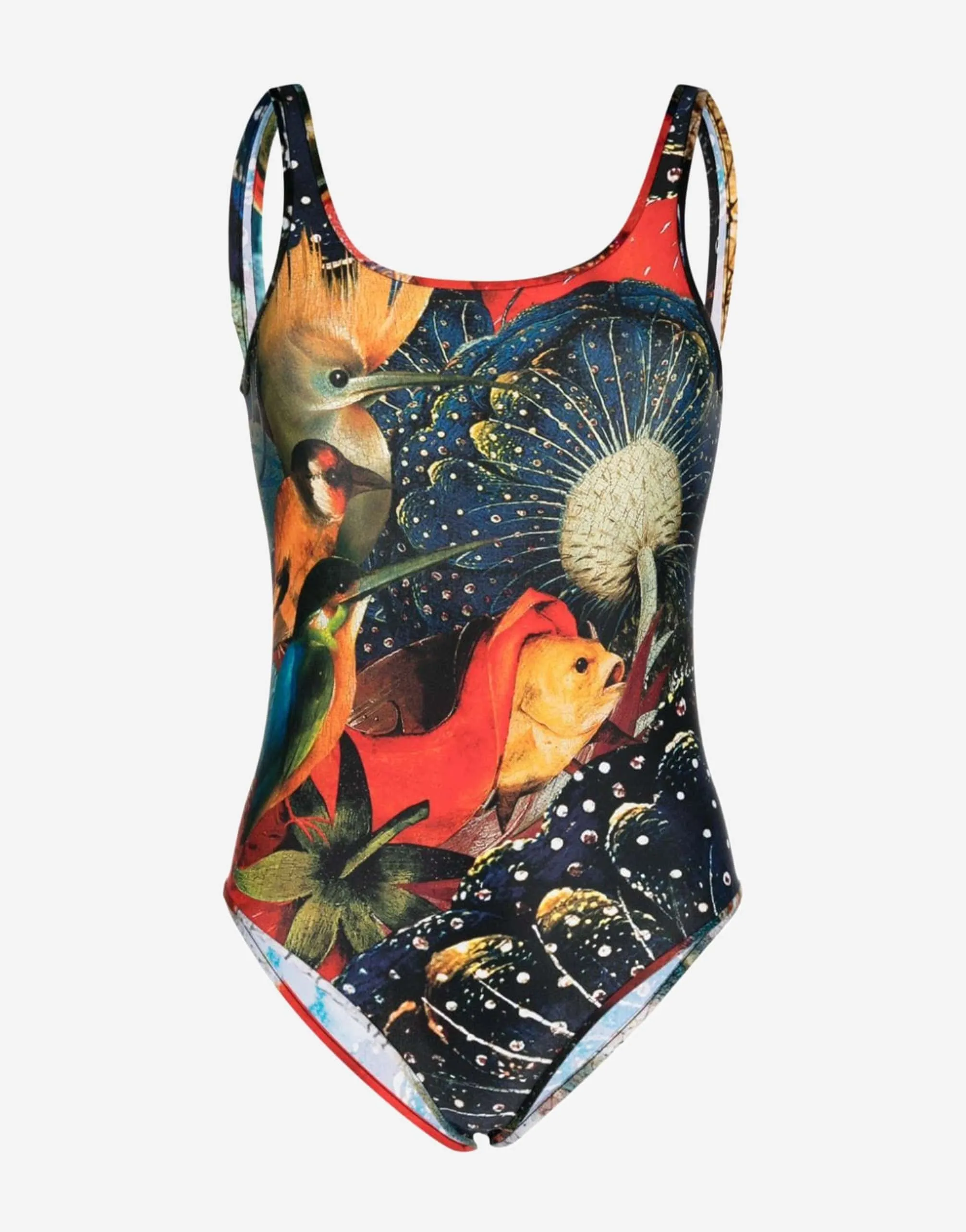 Graphic-Printed Stretched Bodysuit