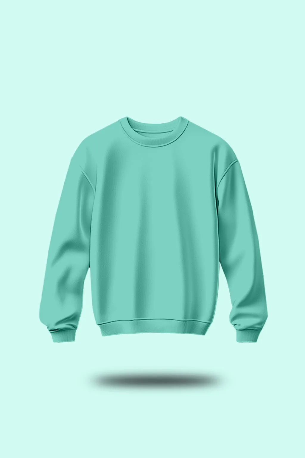 Green Oversized Plain Sweatshirt